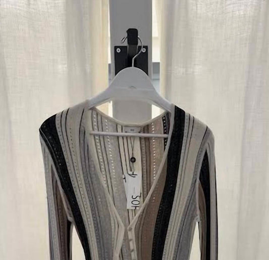 Women's Vertical Stripe Cardigan
