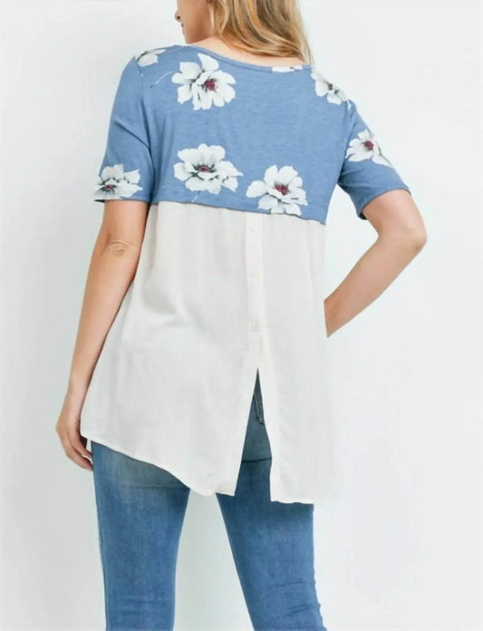 Floral Button Back Blouse