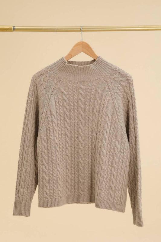 Women's High Neck Cashmere And Wool Knit Sweater
