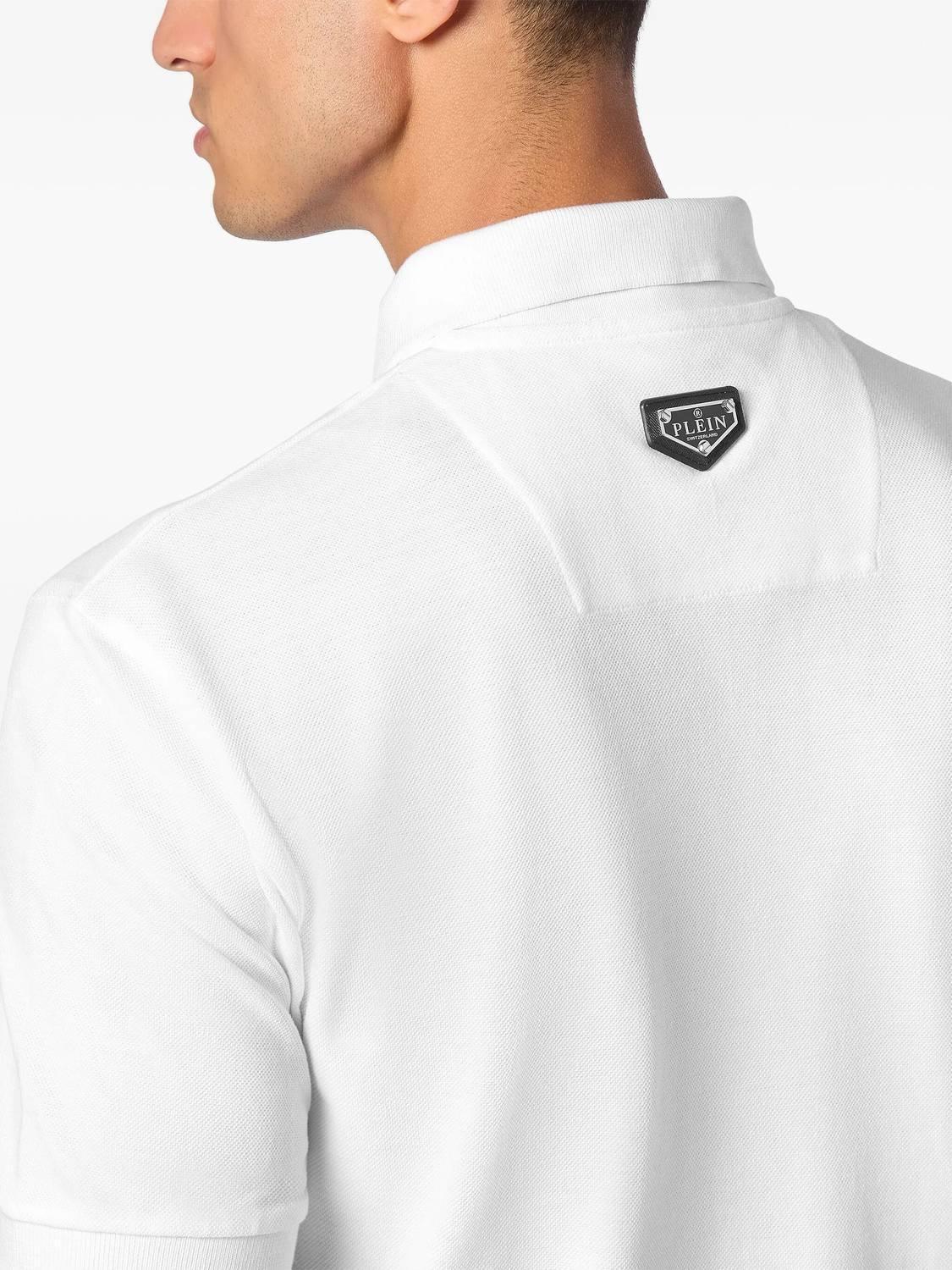 Embroidered Skull Bones Graphic Polo Shirt
