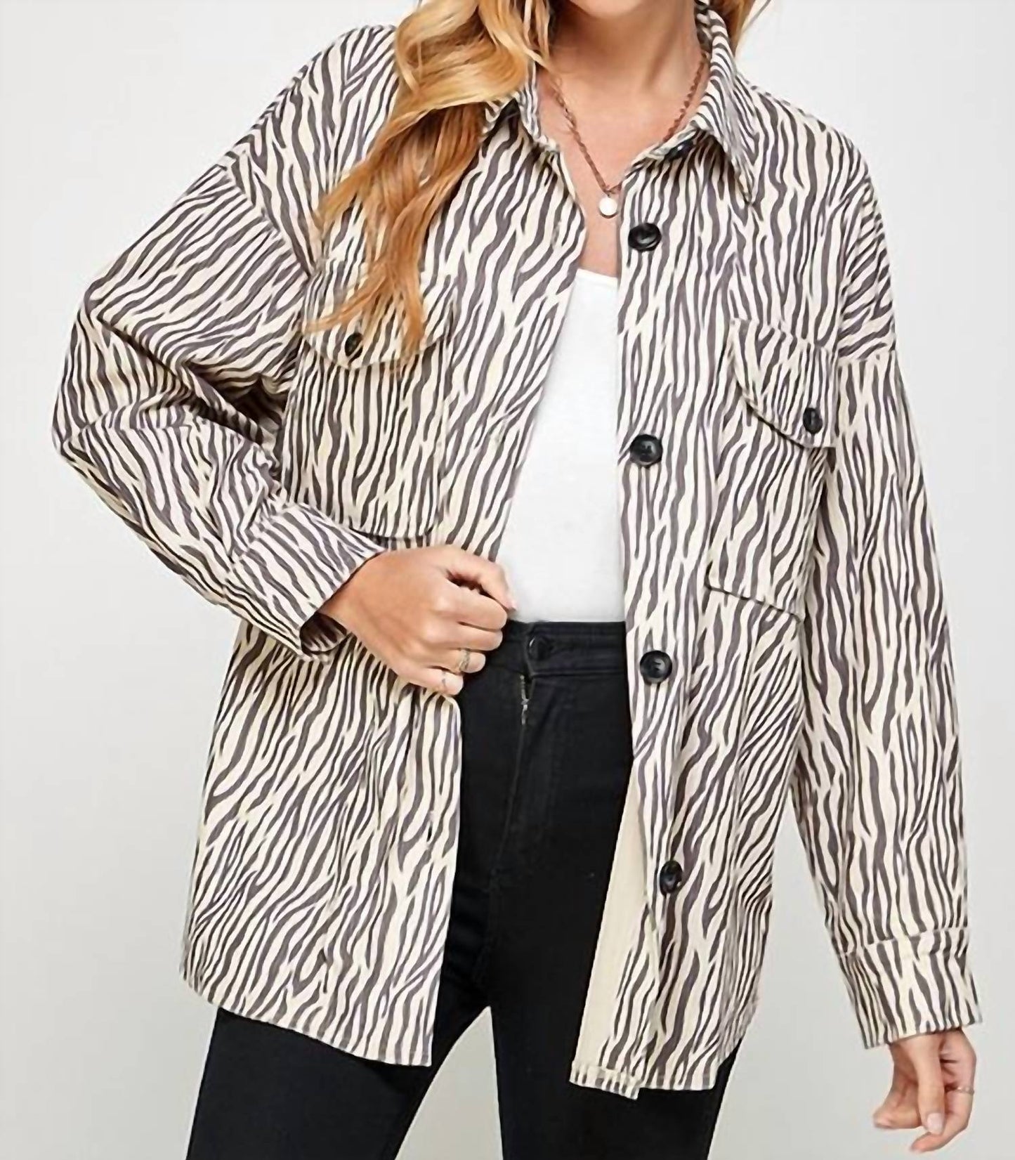 Cordjacke mit Tiermuster