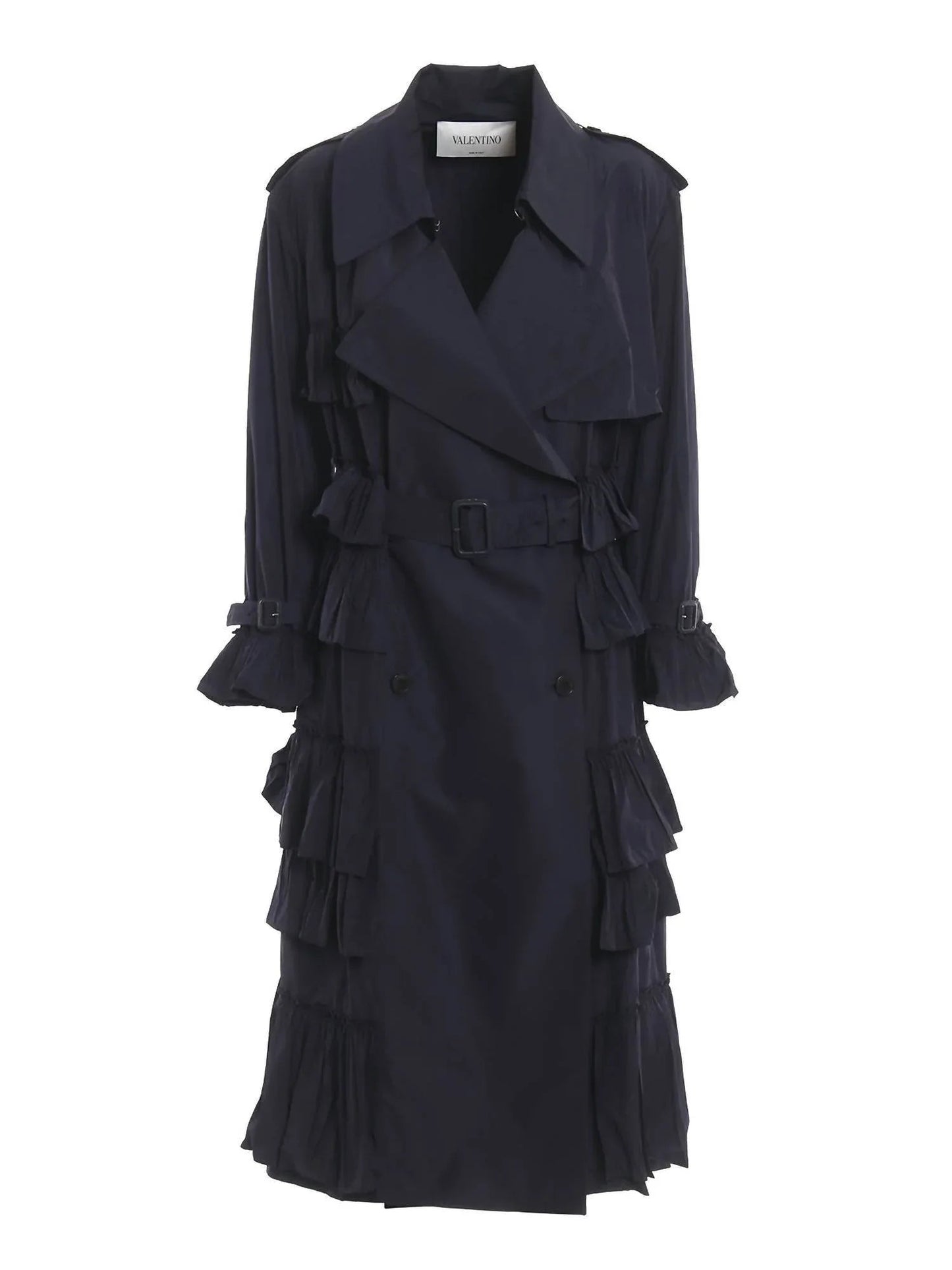 Gefütterter langer Trenchcoat