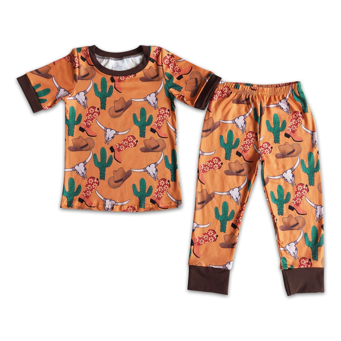 Kurzarm-Kaktusstiefel-Jungen-Boutique-Pyjama