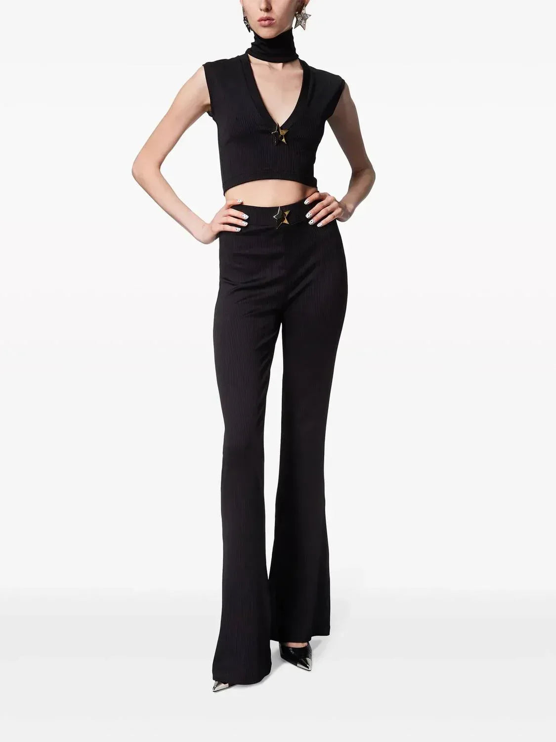 Star Stud Flare Pants