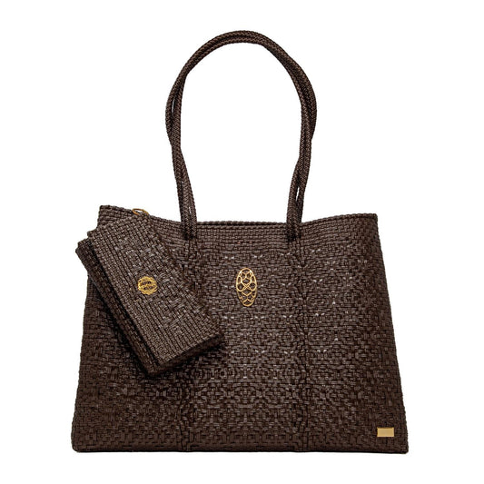 Women's Travel Woven Tote Bag With Clutch