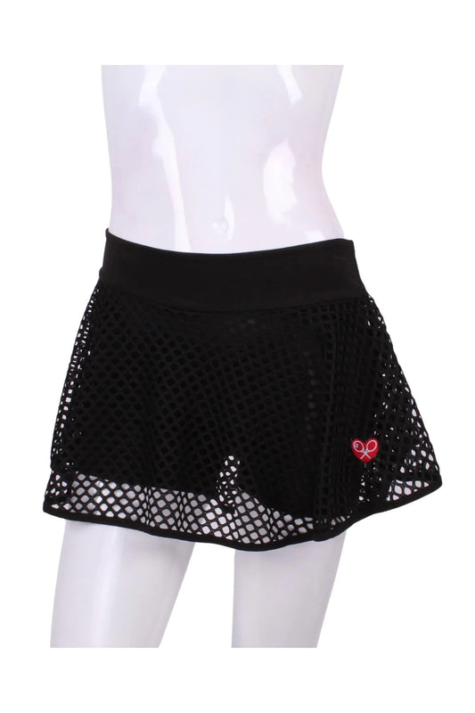 Women's Fishnet Longer Shorties Tennis Skirt