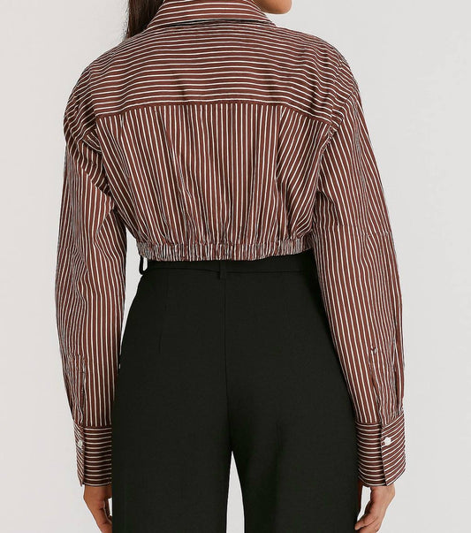 Augusta Cropped Button Down Top