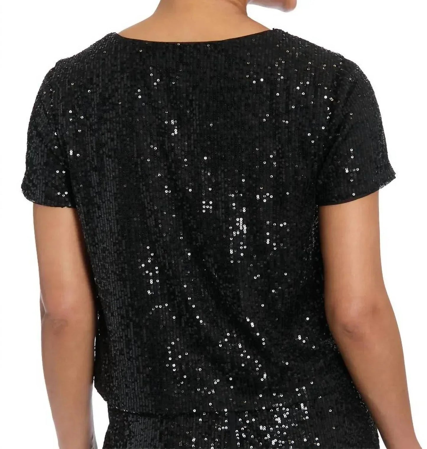 Pailletten-T-Shirt mit kurzen Ärmeln