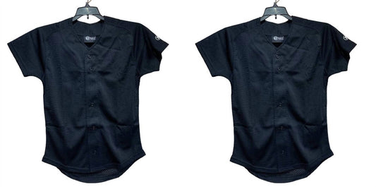 Youth Button Down Baseball Mesh Short Sleeve Jersey - 2-Pack