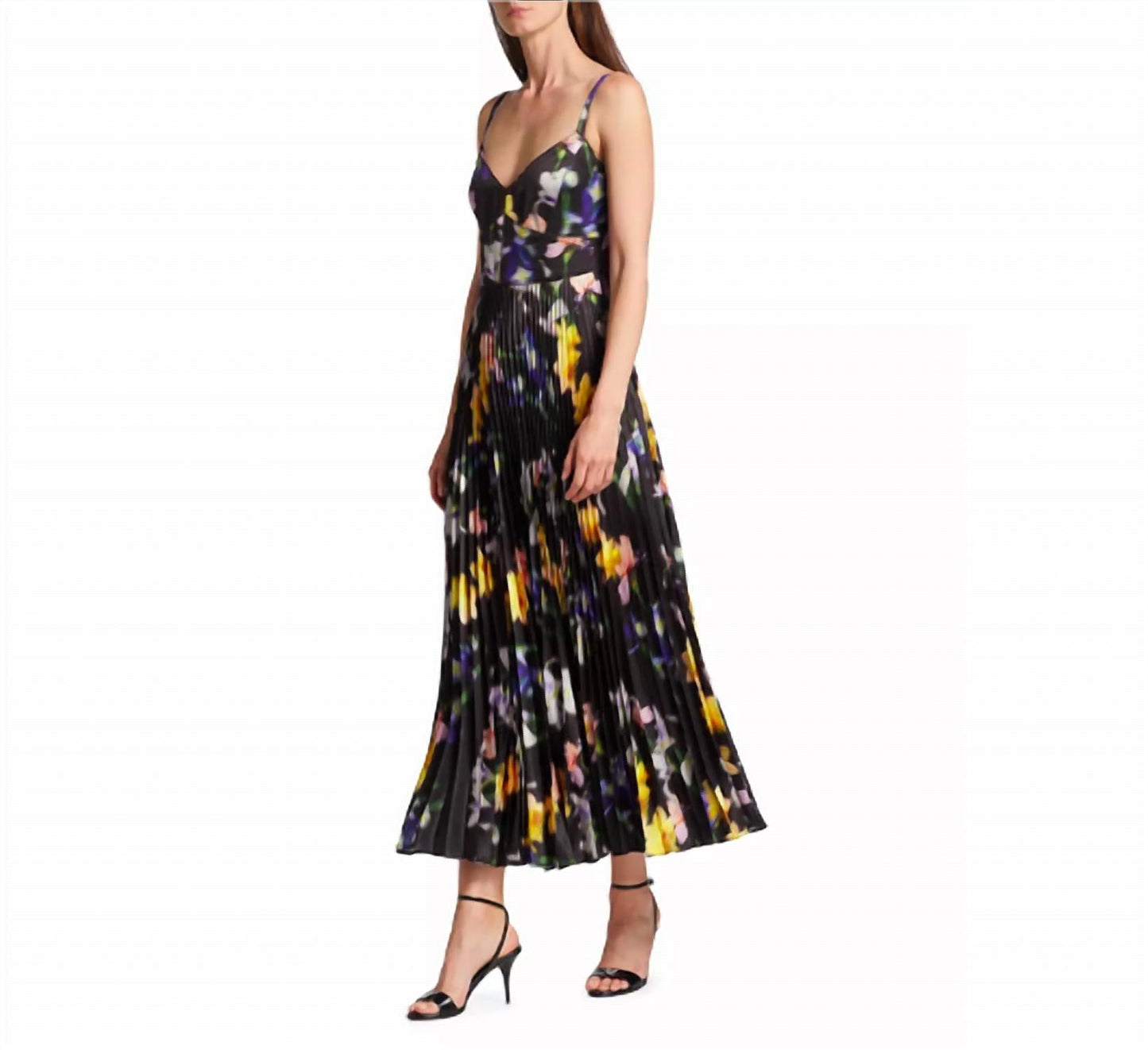 Ella Floral Satin Midi Dress