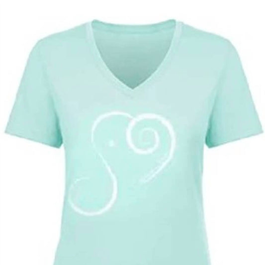 Women's Elephant Spirit Cotton Blend V-Neck Short Sleeve T-Shirt