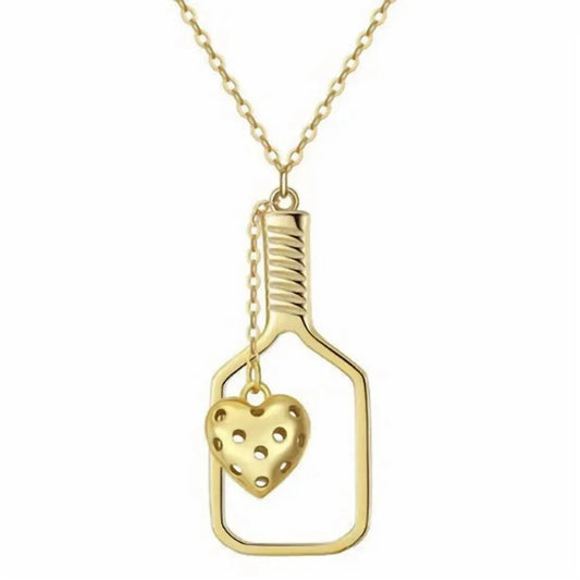 Women's Pickleball Love Heart Necklace