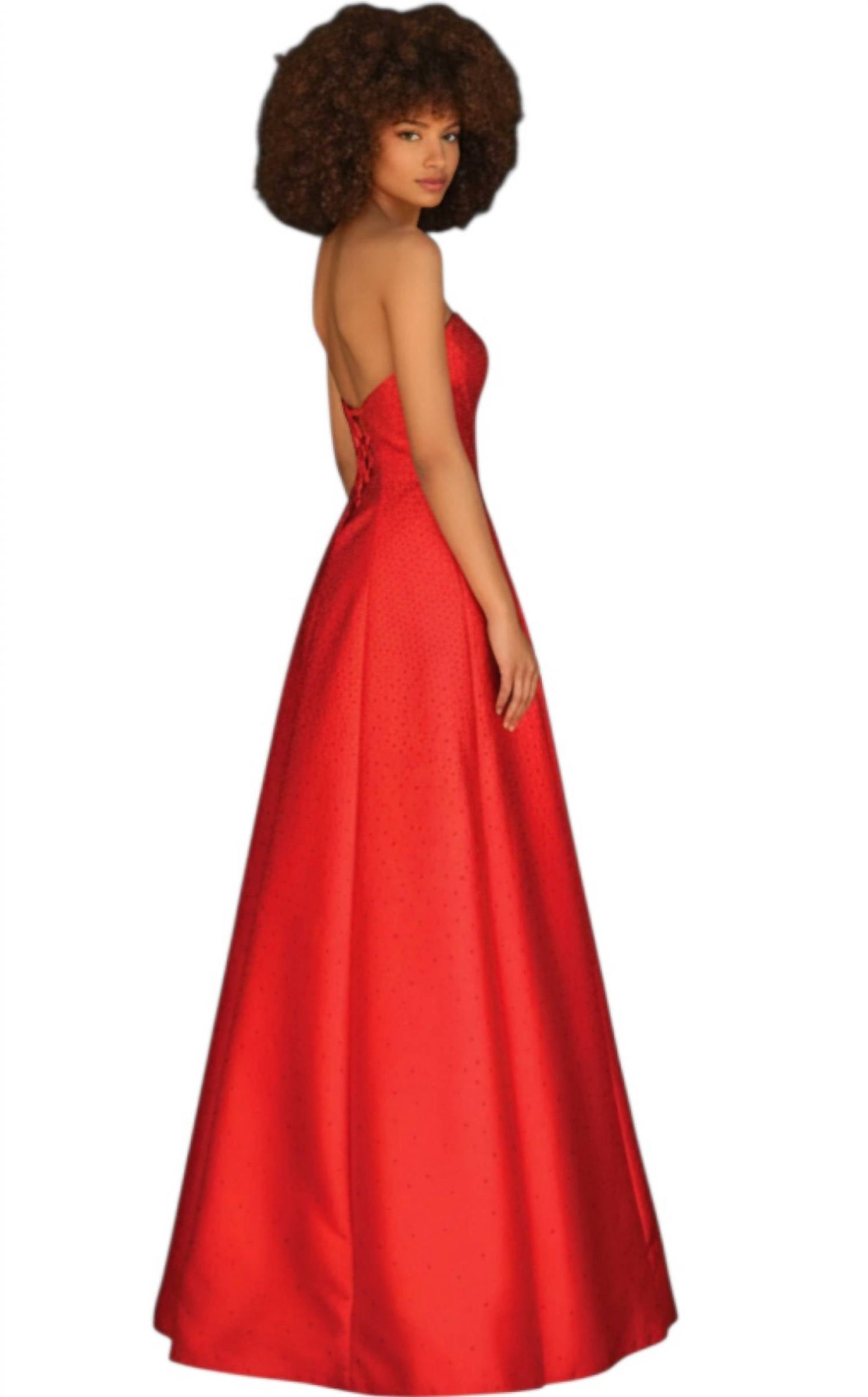 Trägerloses Maxi-Kleid mit ausladendem Rock