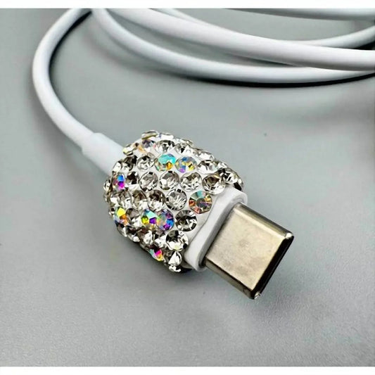 Durchsichtiges USB-Ladekabel mit Glitzer für Damen