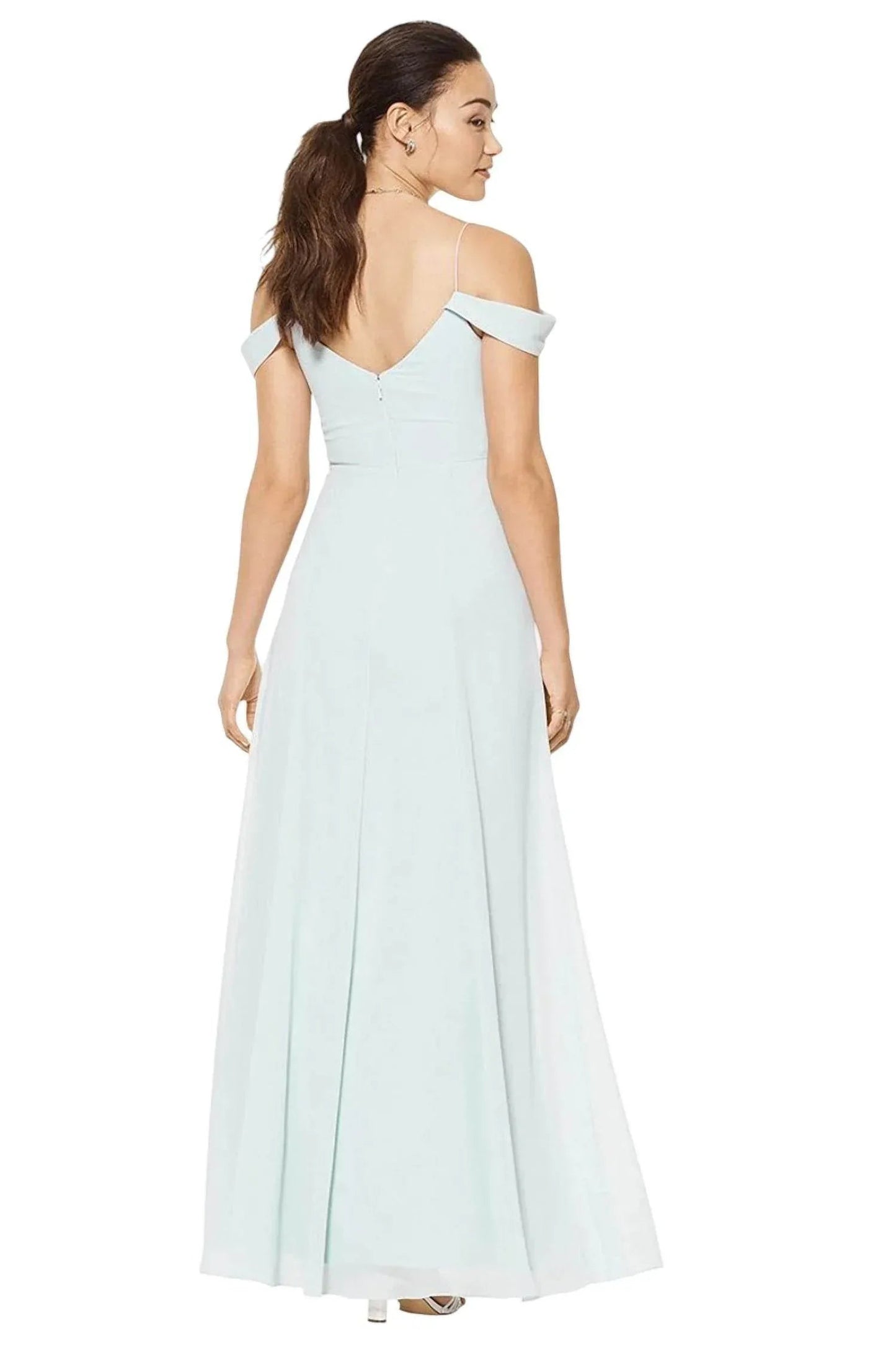 Chiffon Bridesmaid Dress With Off-center Slit