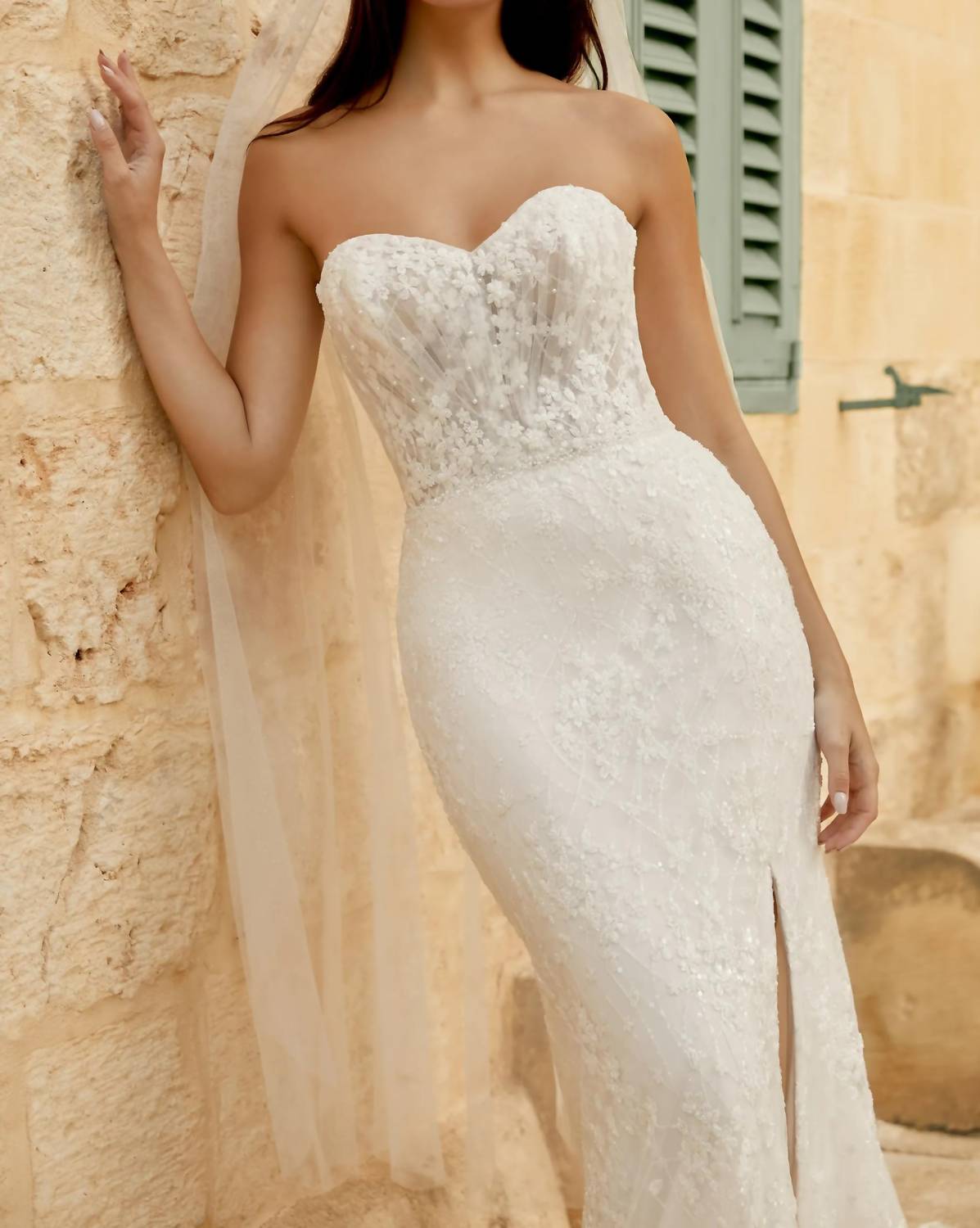 Embroidered Lace Wedding Gown