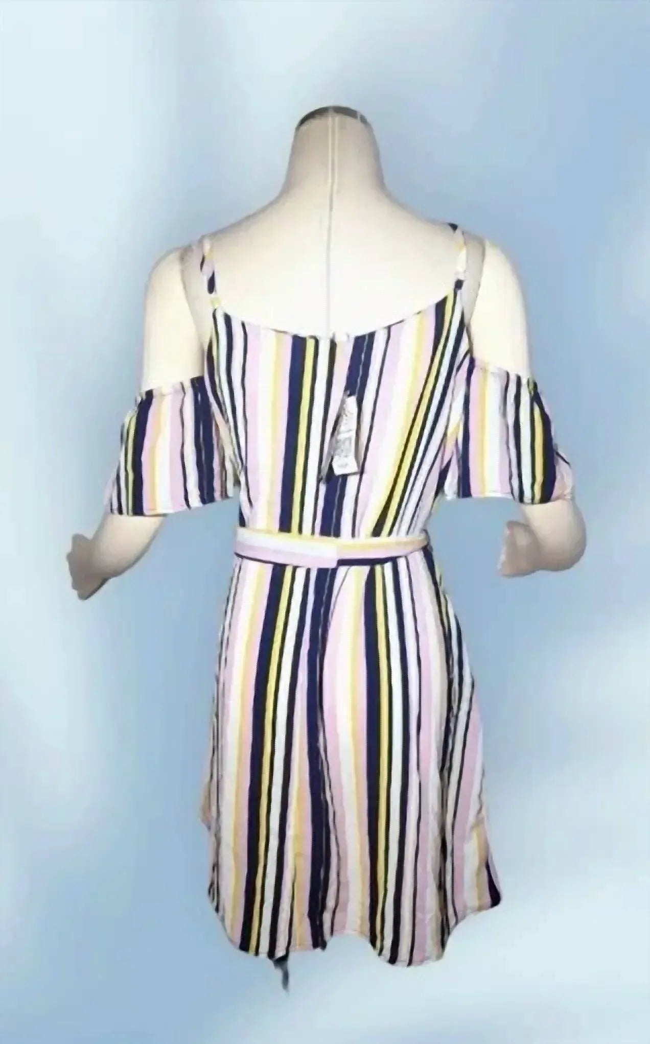 Women's Cold Shoulder Tunic Top Belted Dress