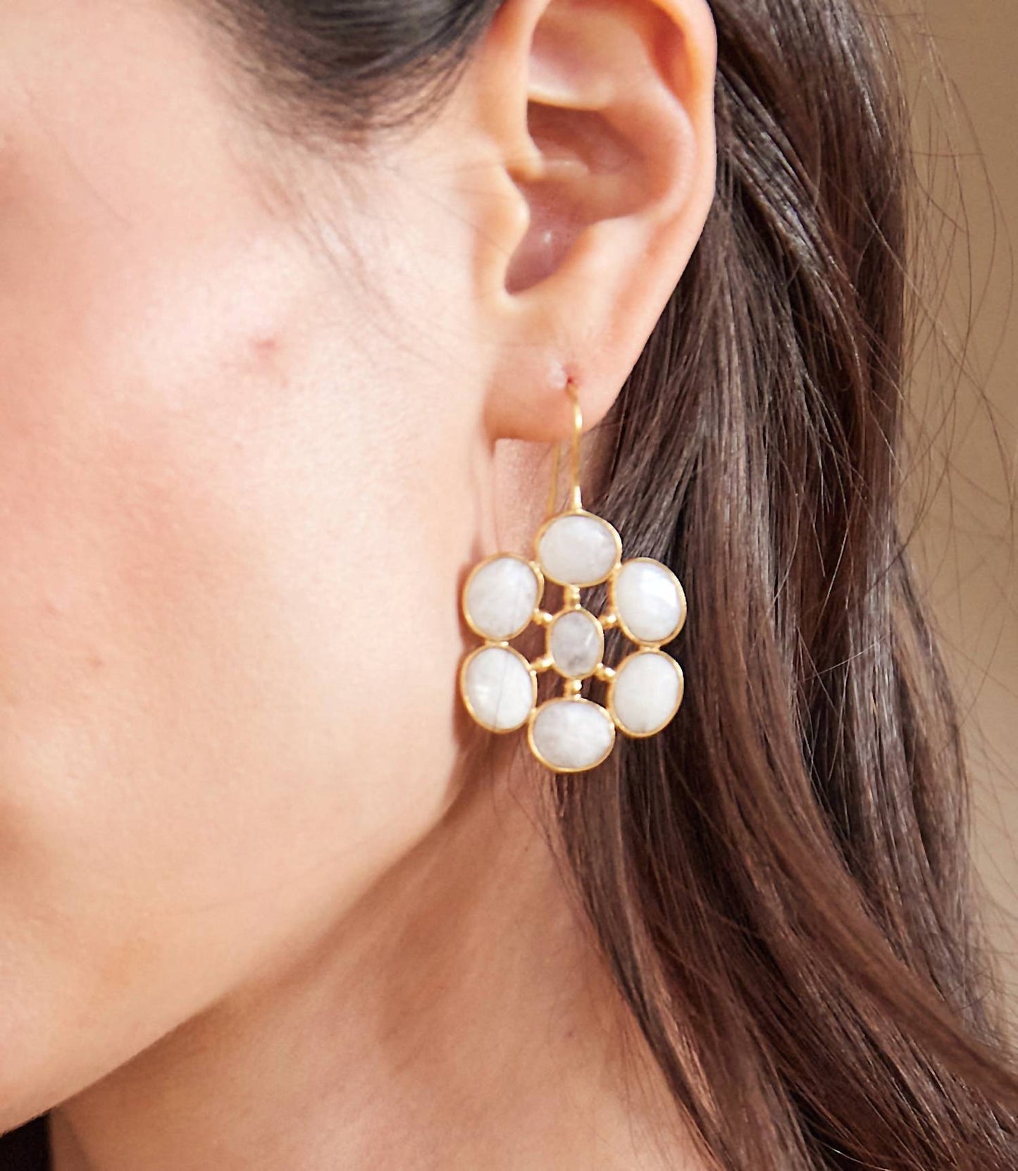 Women's Gemstone Flower Earrings