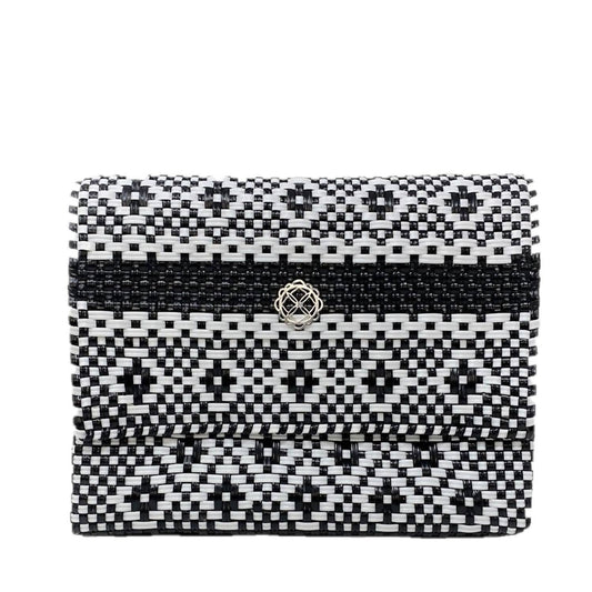 Women's Handmade Aztec Stripe Long Braided Strap Crossbody Bag
