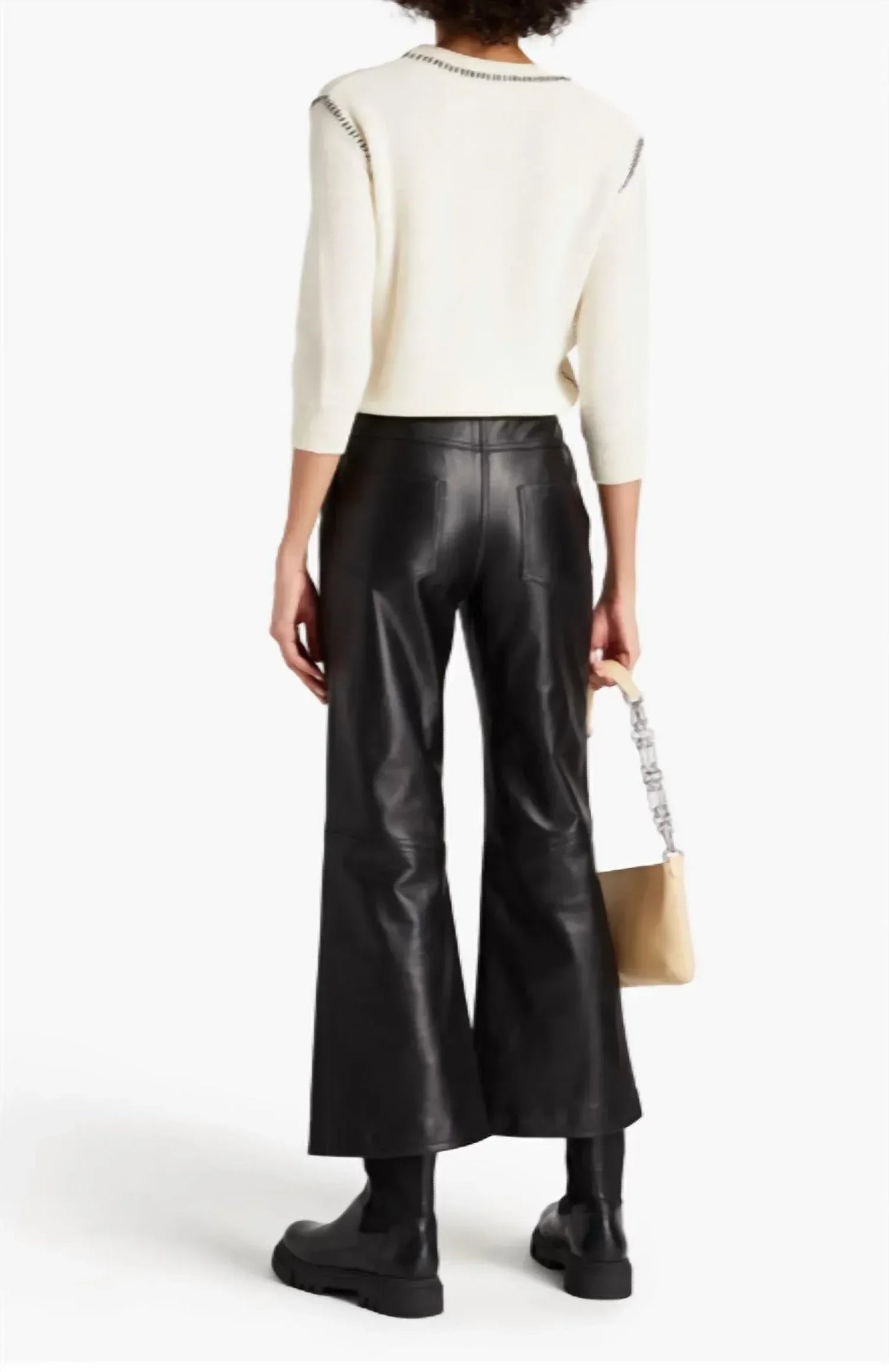 Leder-Kick-Flare-Hose