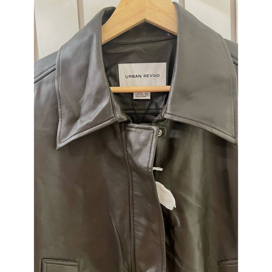 Women's Faux Leather Long Sleeve Jacket