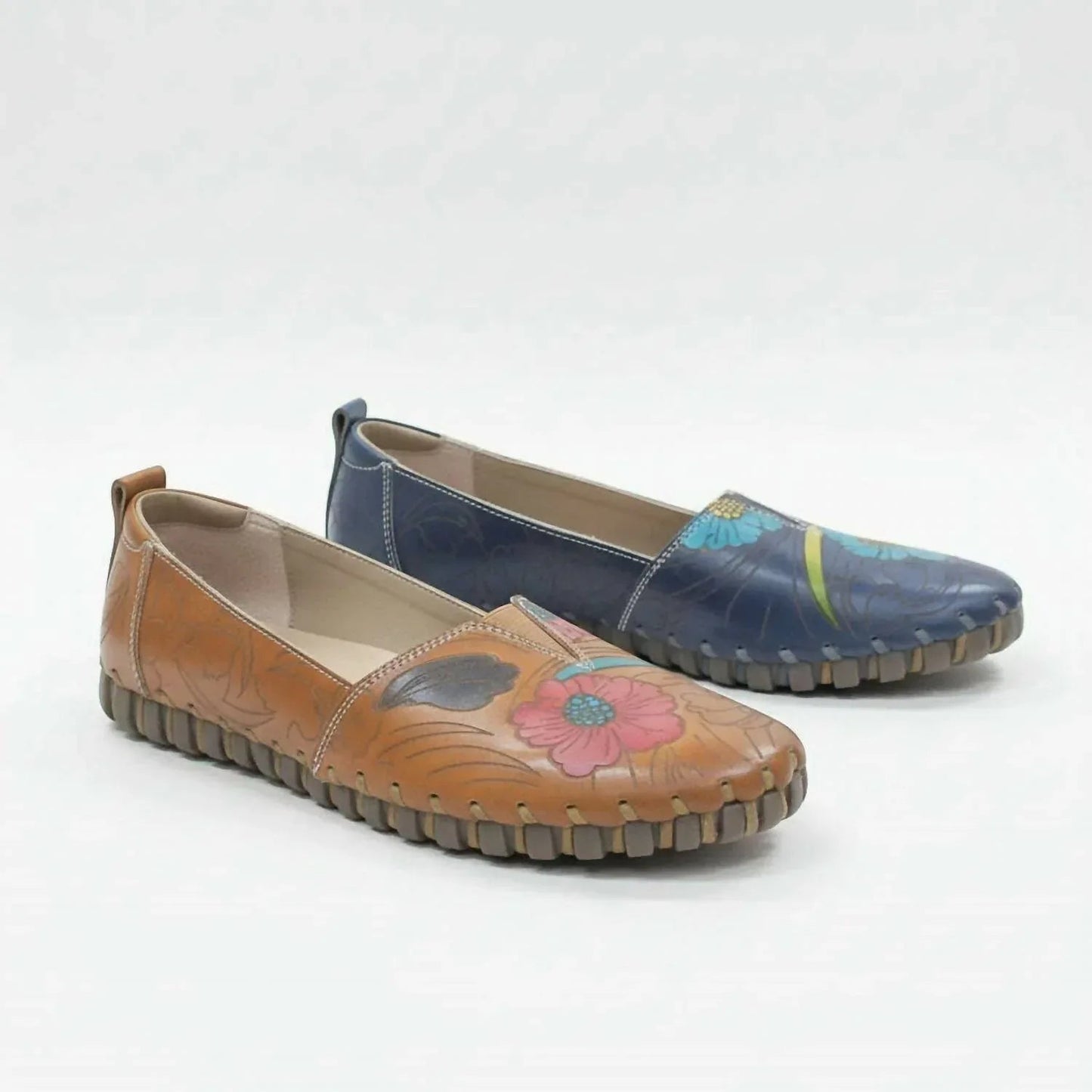 Damen dezenter Lederflachschuh