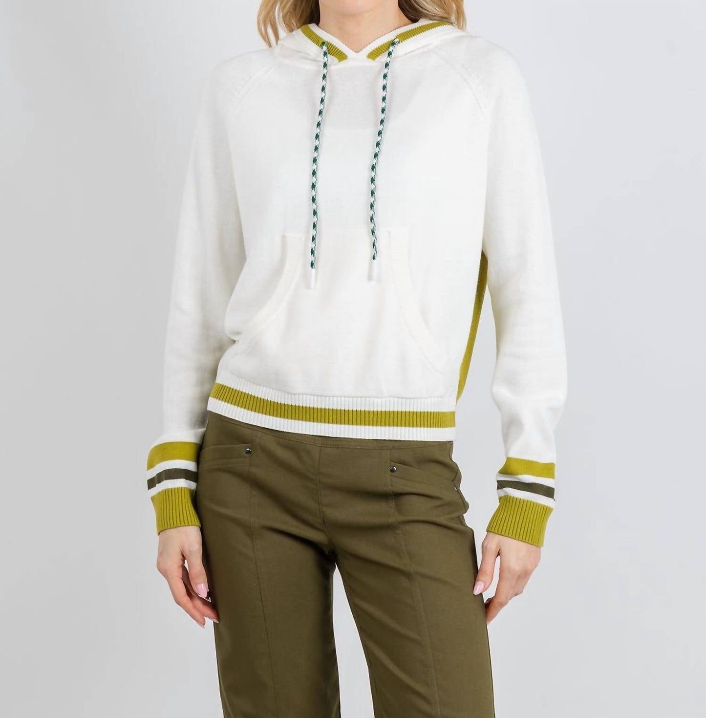 Contrast Stripe Varsity Hoodie