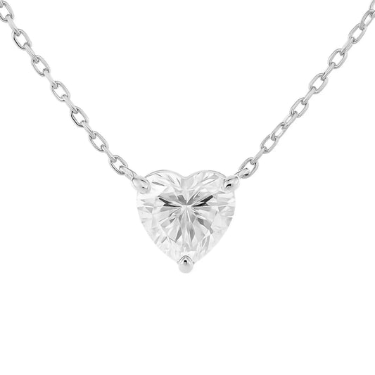 Women's Moissanite Heart Solitaire Necklace
