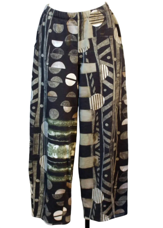 Women's Geometric Print Wide Leg Trouser Pant