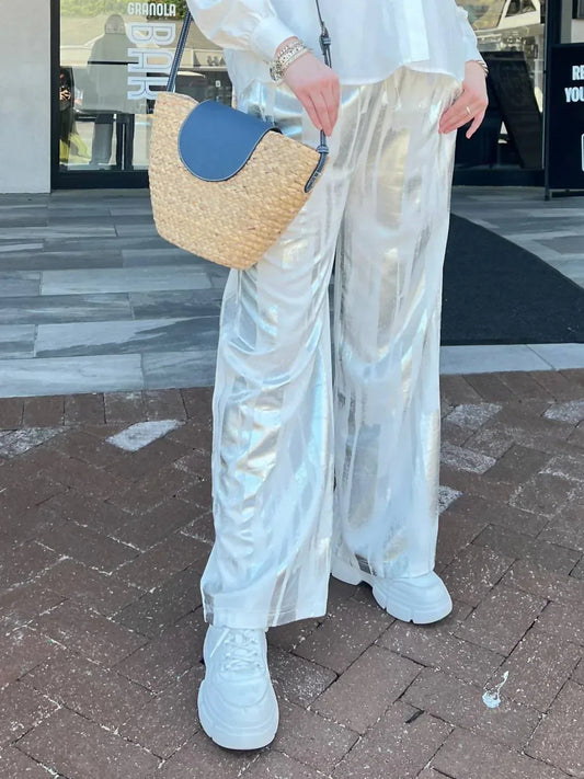 Foil Wide Leg Pants