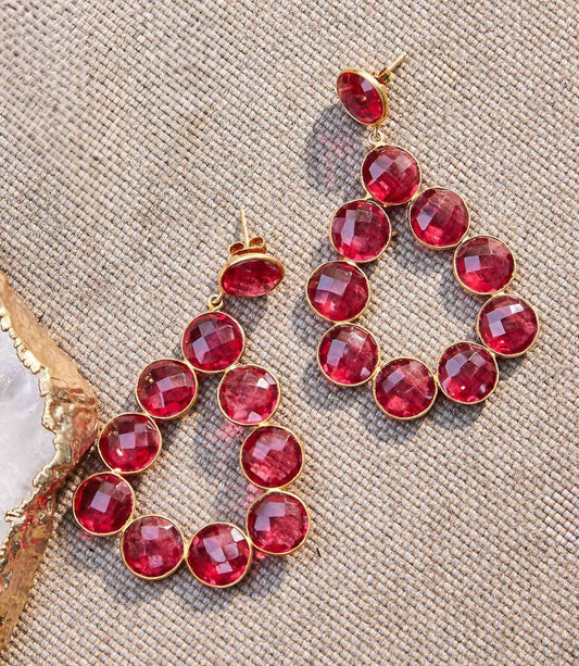 Women's Gemstone Bezel Drop Earrings