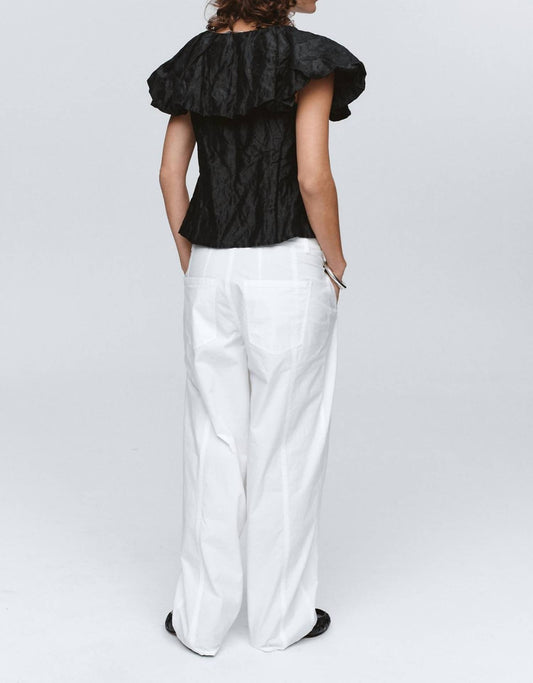 Andre Textured Ruffle Top