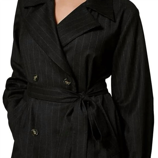 Detroit Pinstripe Double-breasted Coat