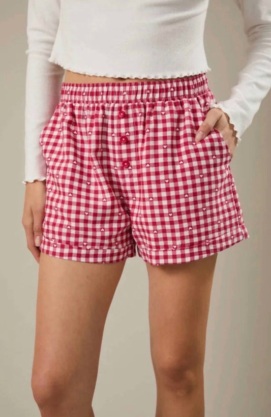 Herz-Gingham-Shorts