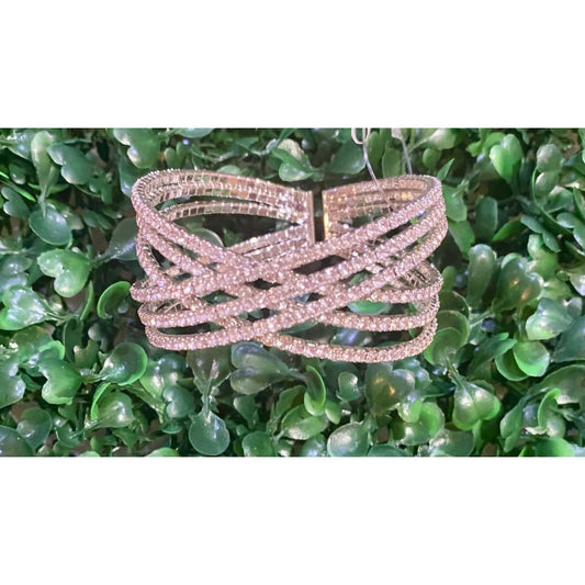 Women's Radiant Rhinestone Woven Cuff
