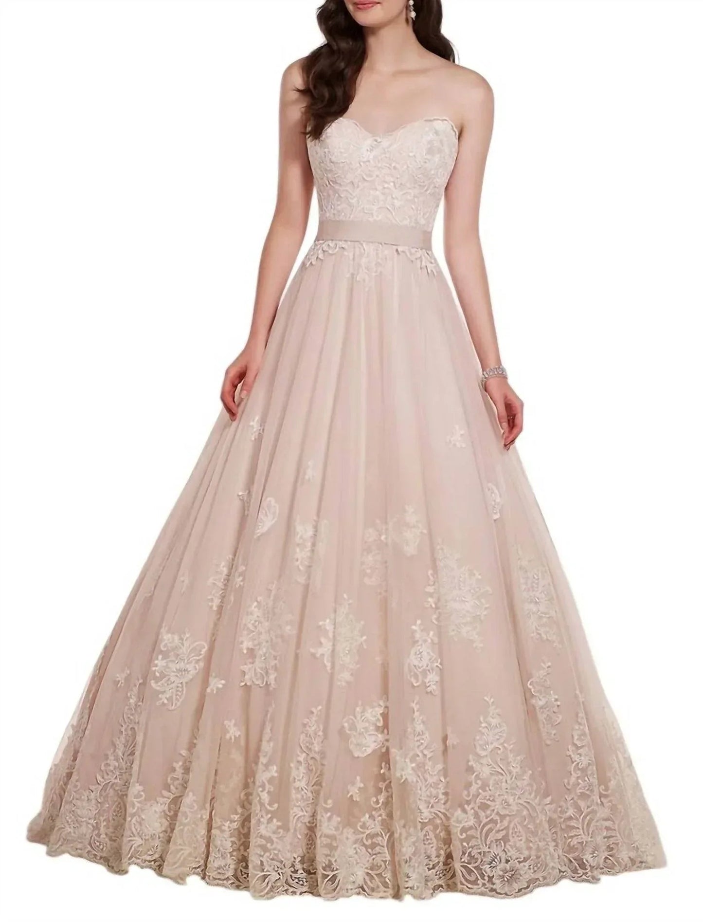 Lace on Tulle Designer Wedding Dress