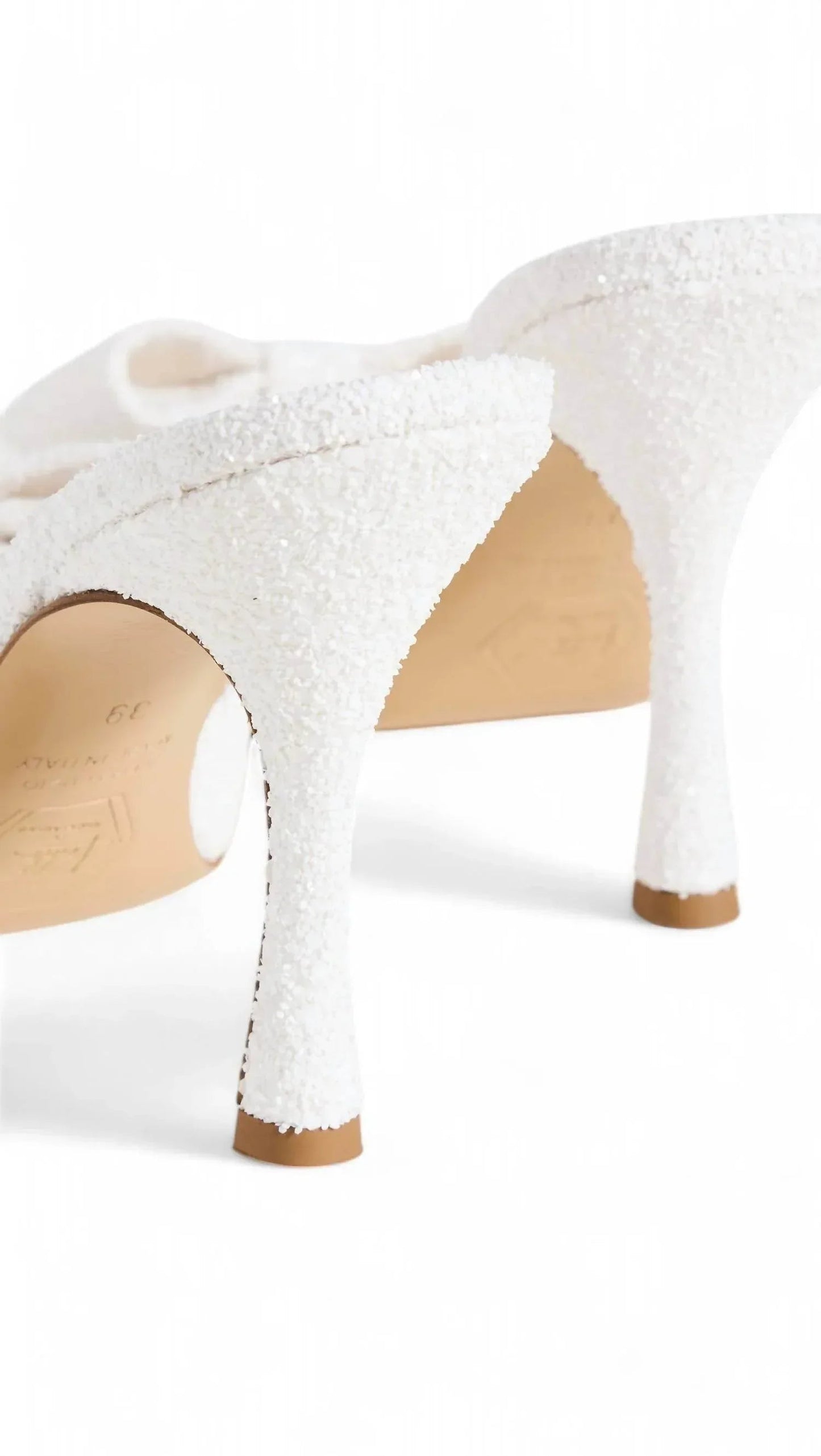 DIMANTE GLITZER HIGH HEEL MULE BRAUT