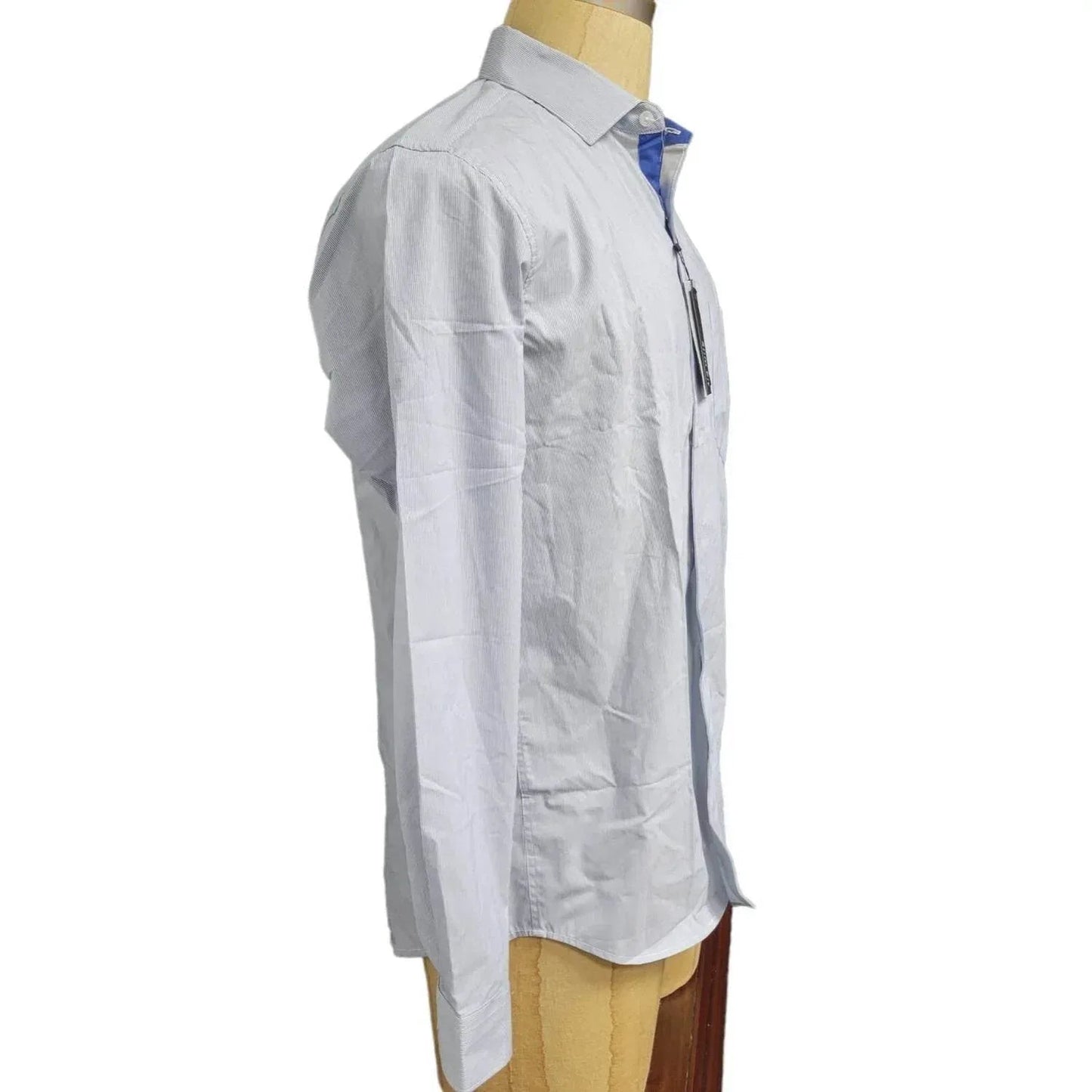 Men's Long Sleeve Slim Fit Striped Shirt