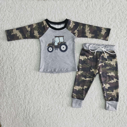 Boy Truck Camouflage Long Outfit