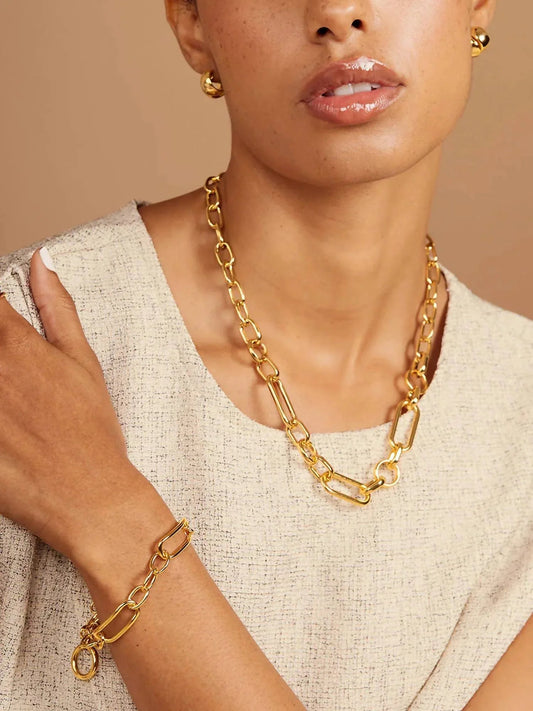 Women's Mixed Chain Toggle Bracelet