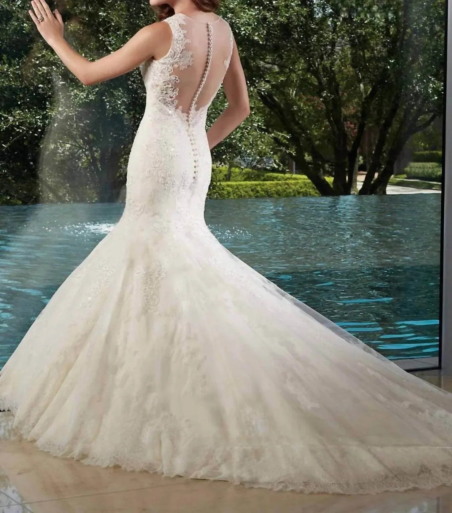 Meerjungfrauen-Trompetenkleid aus Spitze