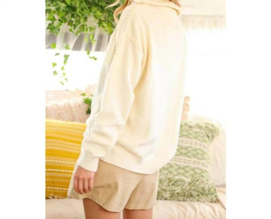 Pullover mit halbem Reißverschluss und Struktur