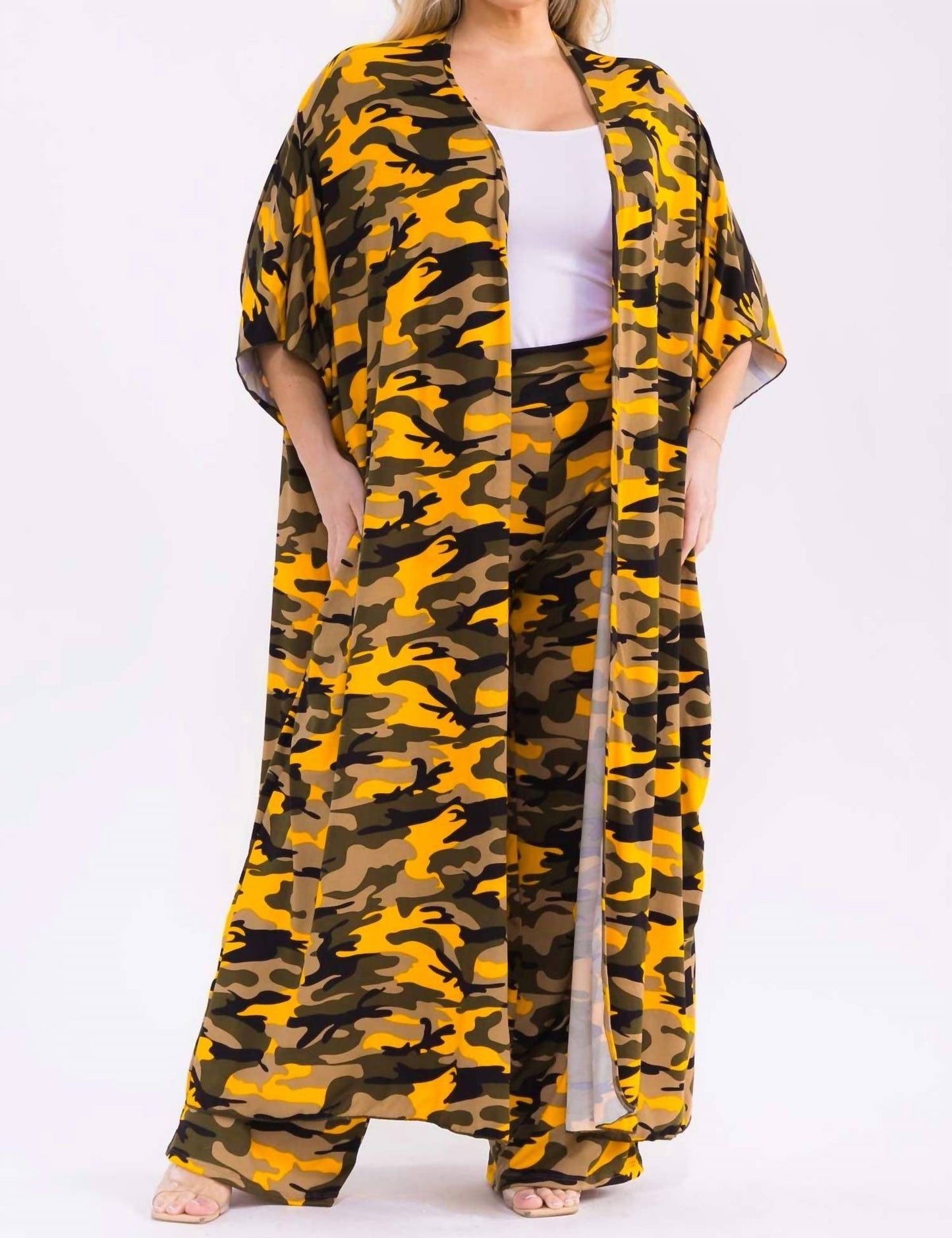 Kaftan- und Hosen-Set mit Camouflage-Muster
