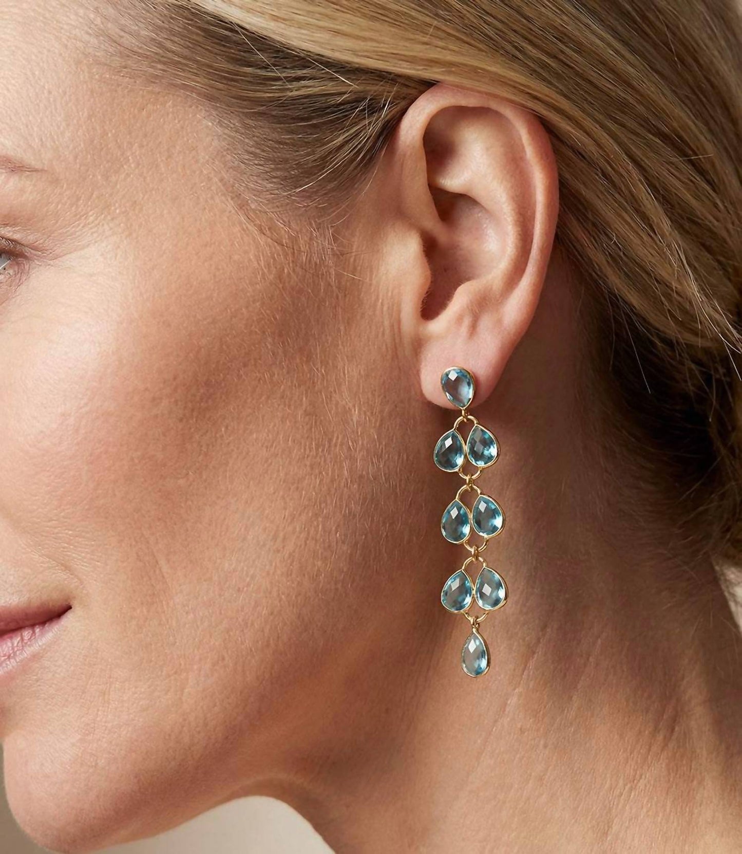 Women's Feather Drop Gemstone Earrings