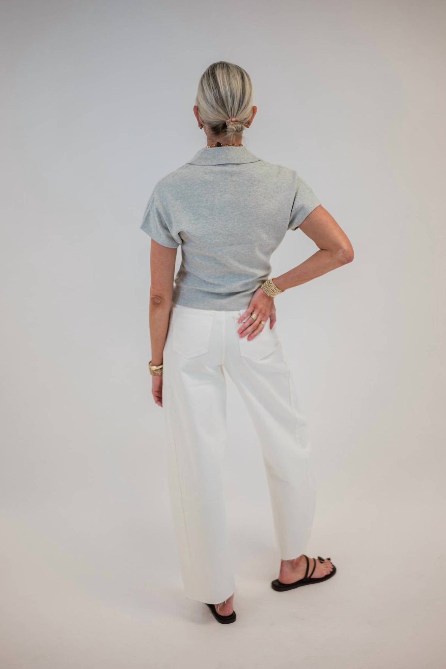 Heather Short Sleeve Sweater Top