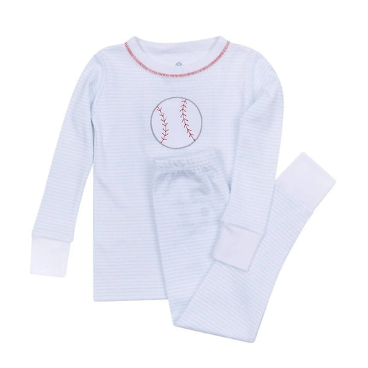 Boy's Tiny Slugger Applique Long Pajamas