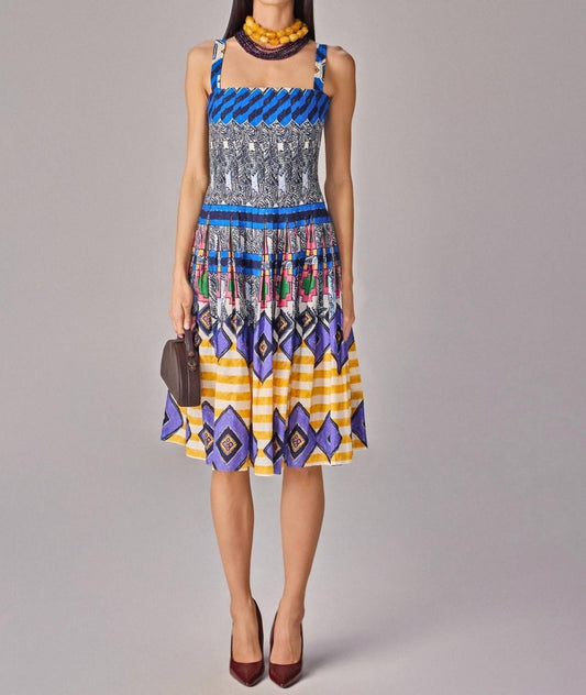 Abstract Print Midi Dress