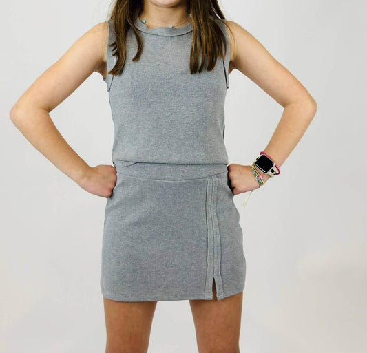 Mädchen-Skort aus Rippen-Viskose