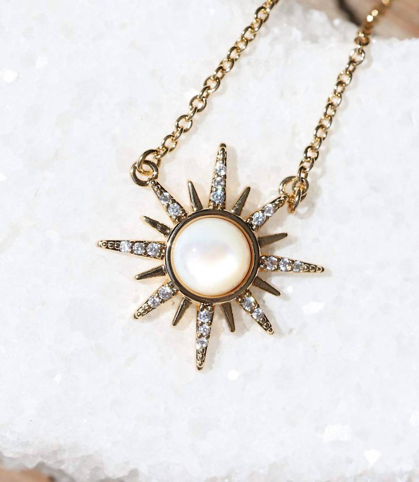 Women's Cabochon Sun Necklace