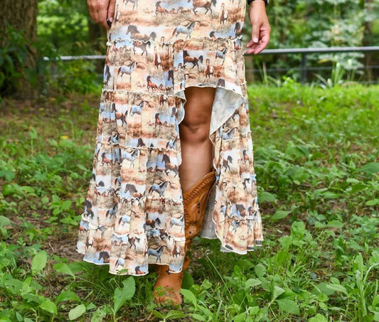 Free Reign Mesh Ruffle Maxi Skirt
